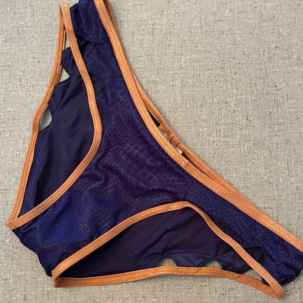 Beach Bunny Bikini Bottom Navy Gold